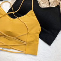 Backless Slim Fit And Thin Inner Outer Wear Short Small Camisole Top Women's Crossover Underwear