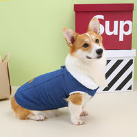 Corgi Dog Clothes Denim Cotton Coat