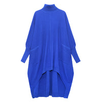 Women's Autumn New Loose And Irregular Turtleneck Knitting Jumpsuit