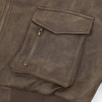 Men's Lapel PU Leather Jacket Coat