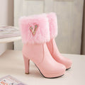 Autumn And Winter Short Boots Snow Female Buskin Female Boots Chunky Heel Booties