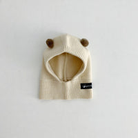 Baby Autumn And Winter Outdoor Keep Warm Knitted Scarf Integrated With Hat