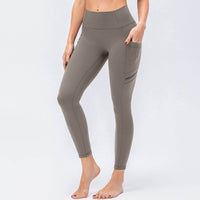 High Waist Shaping Skinny Sweatpants Side Pockets