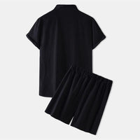 Men's Cotton-Linen Casual Loose-Fit Short-Sleeve Set