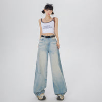 Women's American-style Retro Loose Wide-leg Jeans