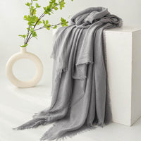 Strict Selection Summer Cotton And Linen Scarf Solid Color Simple Sun Protection