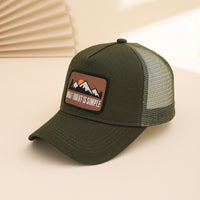 Men's Patchwork Sunset Mountain Mesh Baseball Cap, Fashionable And Casual Baseball Cap, Spring And Summer Outdoor Travel And Sports