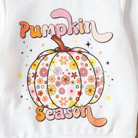Long Sleeve Sweater Pumpkin Print Bell-bottom Pants Children's Suit