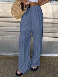 Embroidered Casual Elastic-waist Trousers Versatile And Easy To Style
