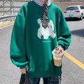 Puppy Printed Crew Neck Sweatshirt Women's All-match Loose