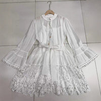Lace-up Waist-cinching Figure-flattering Water-soluble Lace-up Dress
