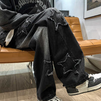 Mens Flared Loose High-Street Straight-Leg Pants