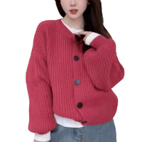 Lazy And Loose Figure Flattering Knit Cardigan Sweater