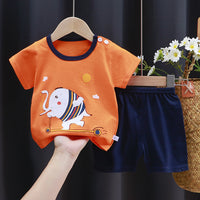 Hildren's Short-sleeved Suit Summer Cotton T-shirt