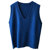 Preppy Style V-neck Loose And Idle Sleeveless Waistcoat BX045