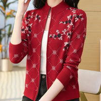 Stylish Jacquard Knit Cardigan For Fall And Winter