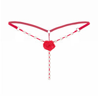 European And American Sexy Pearl Massage T-string Rose Thong