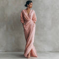 Womens V-neck Waist-cinching Dress