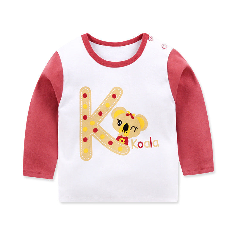 Children's Long-sleeved T-shirt Cotton Single Top