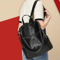 Genuine Leather Women's Large Capacity Retro Backpack