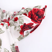 Rose Cotton Jumpsuit Triangle Rompers Including Headband
