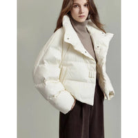 Coffee Color Cotton-padded Clothes Short Cotton Coat