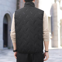 Autumn And Winter Men's Stand Collar Fleece-lined Thickened Lamb Wool Vest