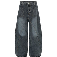 Women's Worn Looking Washed Out Wide Leg Jeans