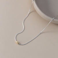 Sterling Silver Simple Gold Bead Necklace