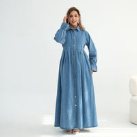 Denim Dress Middle Eastern Dubai European And American-style Robe