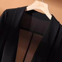 Women's Chiffon Cardigan With Three-quarter Sleeves