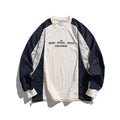 Contrast Color Printed Crew Neck Sweatshirt Men's Sports Jacket