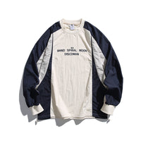 Contrast Color Printed Crew Neck Sweatshirt Men's Sports Jacket