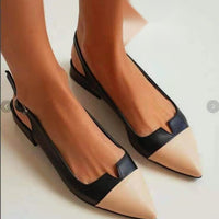 Spring Summer New Women's Shoes Pointed Flat Bottom Pumps Color Matching Low Heel Shoes