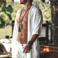 Fashion Personality Summer Men's Linen Fake Cardigan
