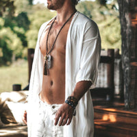 Fashion Personality Summer Men's Linen Fake Cardigan