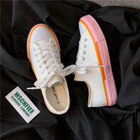 Classic Cream Blue Canvas Shoes Women