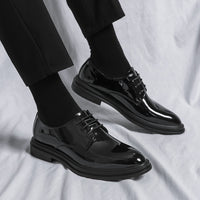 Glossy Pointed Business Leather Shoes Men's British Fashion