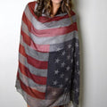 American Flag Printed Scarf Sunscreen Shawl