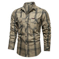 New Men's Spring And Autumn Long-sleeved Striped Shirt