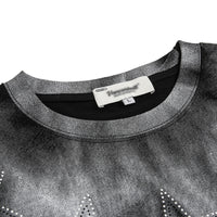 Men's High Street Design Sense Niche Spray Painting Hot Drilling Five-pointed Star Long Sleeve