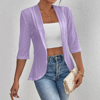 Women's Casual Half Sleeve Solid Color Thin Shawl Coat