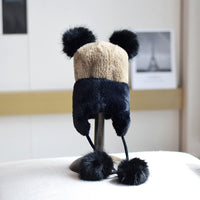 Women's Warm Ear Protection Knitted Plush Fur Ball Hat