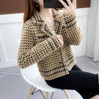 Women's Square Collar Cardigan Woolen Coat Autumn And Winter Korean Style