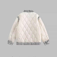 Gourd Grid Stitching Classic Style Cotton-padded Coat