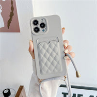 Card Lanyard Phone Case Diamond Diagonal Span