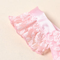 Baby's Flying Sleeve Lace Mesh Print Onesie