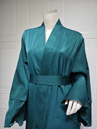 Muslim Fashion Solid Color Robe Abaya Outer Wear Cardigan