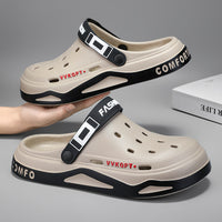 Sandals Summer Breathable Closed Toe Men's Slippers Dual-use Beach Shoes