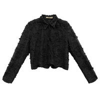 Women's Jacquard Buttons Lace Shirt